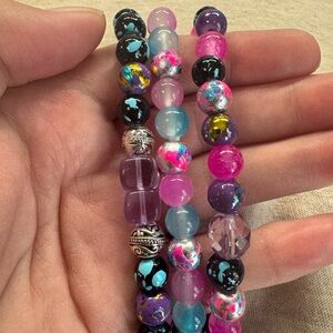 Colorful Glass Beaded Bracelet Set